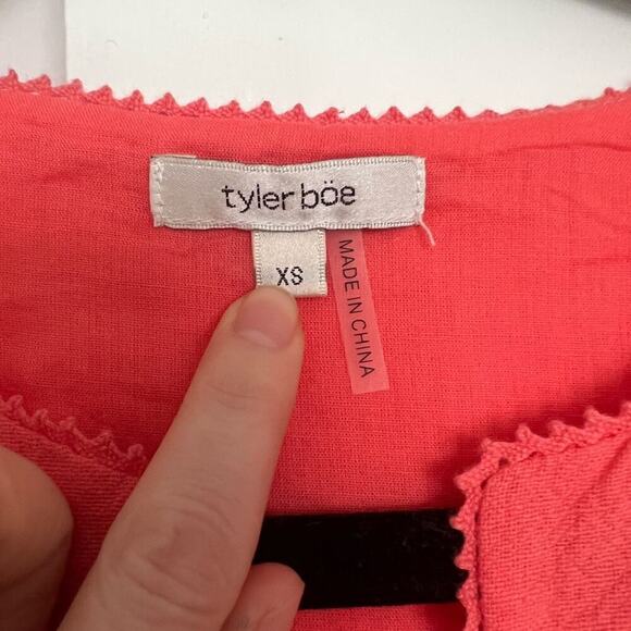 Tyler Boe Izzy Bell Sleeve Dark Coral Mini Dress - Picture 4 of 8